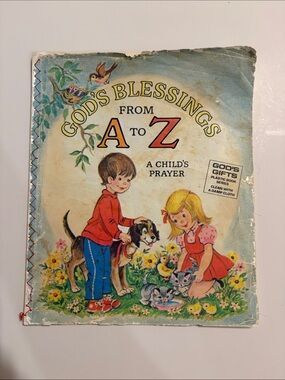 Gods Blessings from A to Z A Child’s Prayer Plastic Book Series Vintage 1960’s